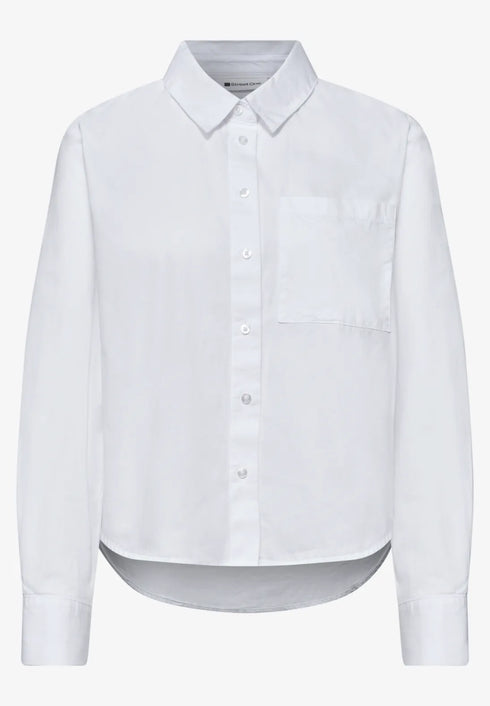 Street One Langarm Bluse mit Hemdkragen aus Twill