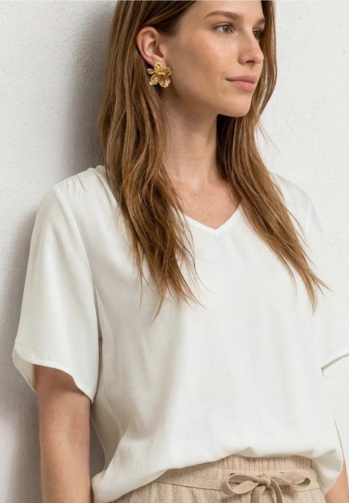 Street One LTD QR V-neck Blouse w overlap 346731