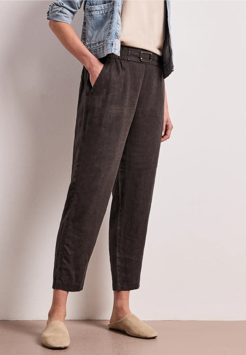 Street One Slim Leg Hose aus Leinen mit Schnalle Style Bonny