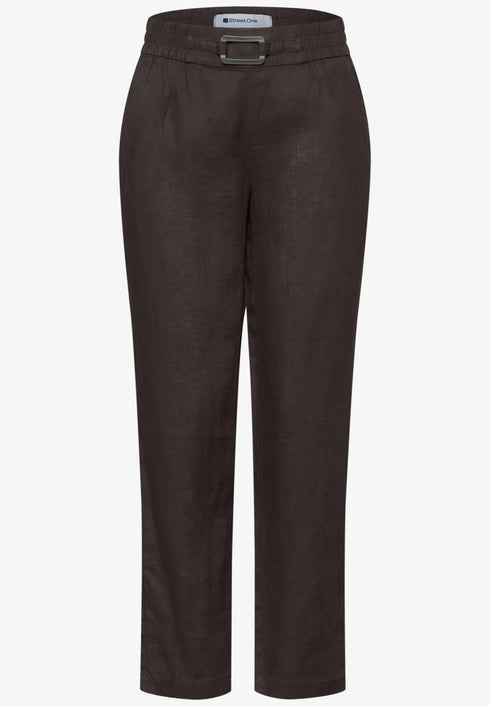 Street One Slim Leg Hose aus Leinen mit Schnalle Style Bonny