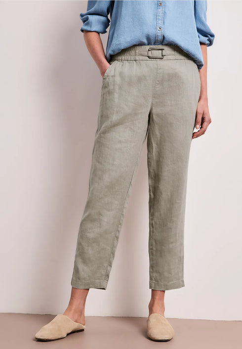 Street One Slim Leg Hose aus Leinen mit Schnalle Style Bonny