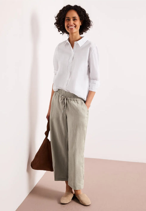 Street One Wide Leg Hose im Loose Fit aus Leinen