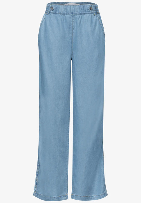 Street One High Waist Wide Leg Hose mit Knopfdetails - Länge 30