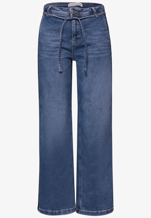 Street One Wide Leg Jeans mit Gürteldetail Style Emee - Länge 30