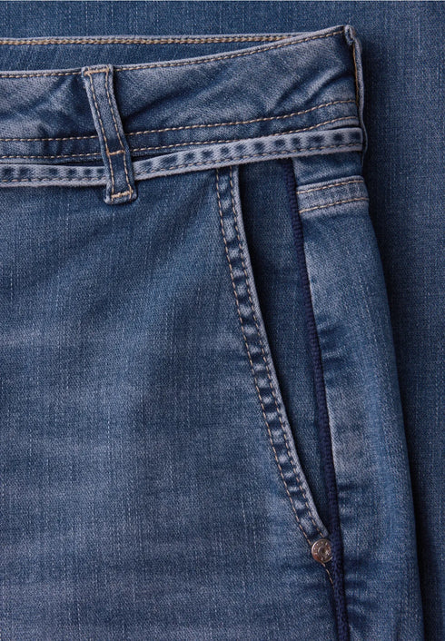 Street One Wide Leg Jeans mit Gürteldetail Style Emee - Länge 30