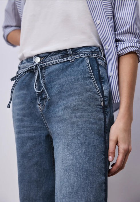 Street One Wide Leg Jeans mit Gürteldetail Style Emee - Länge 30