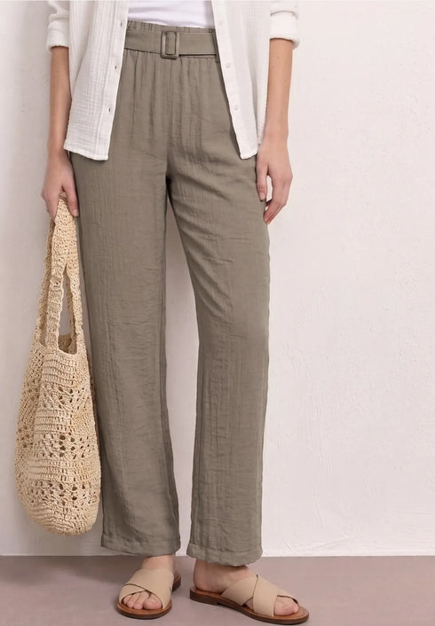 Street One Wide Leg Hose mit Gürtel Casual Fit - Länge 30