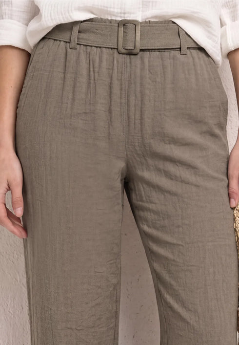 Street One Wide Leg Hose mit Gürtel Casual Fit - Länge 30