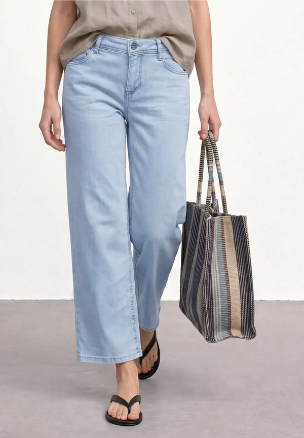 Street One Mid Waist Wide Leg Jeans im Loose Fit - Länge 26 - 381183