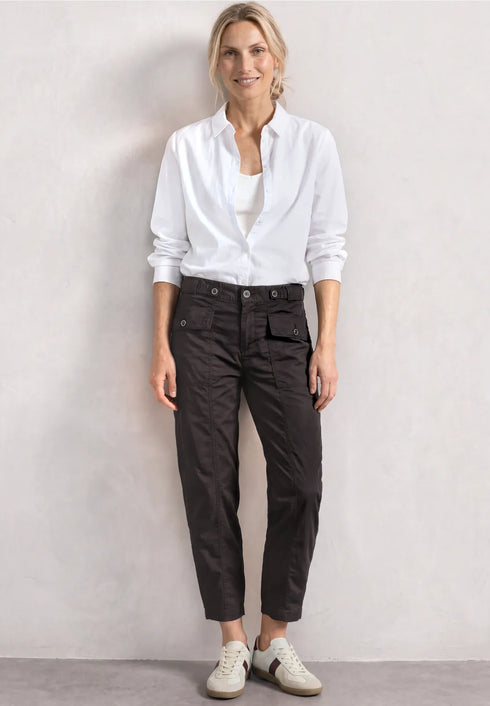 Street One - High Waist Barrel Leg Hose im Casual Fit - Länge 28 - Style Karlie - 381352