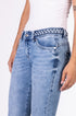 Blue Monkey 7Charlotte 11623X Denim 7/8 Skinny braided waistband