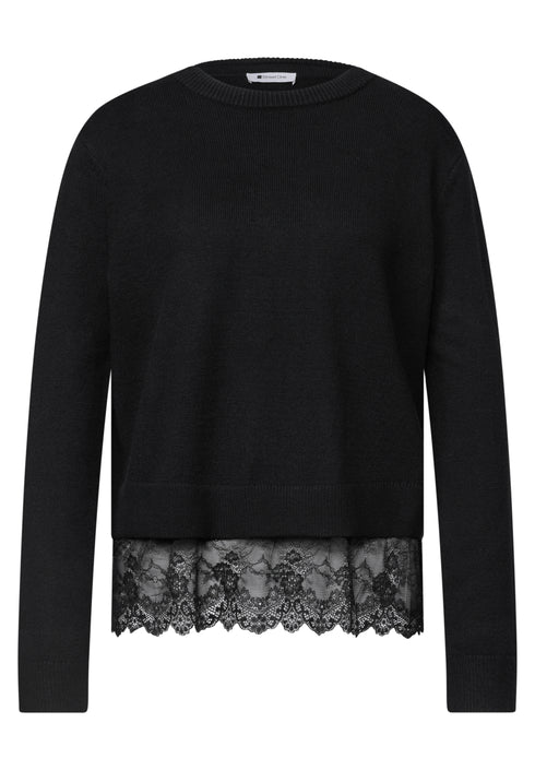 Street One - LTD QR round neck with lace - 304165