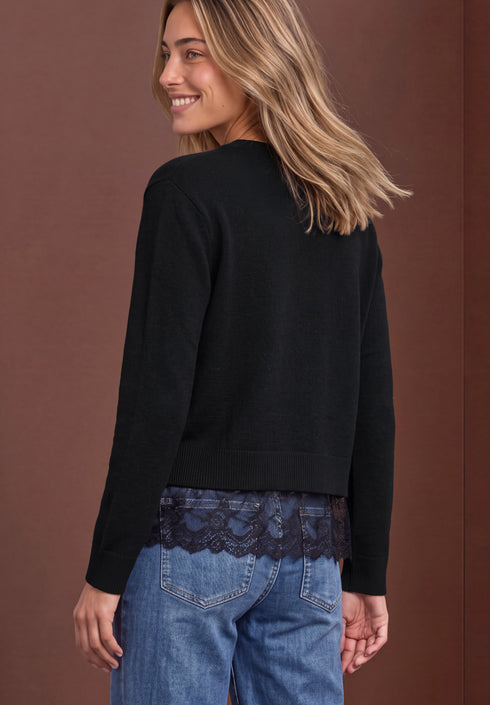Street One - LTD QR round neck with lace - 304165