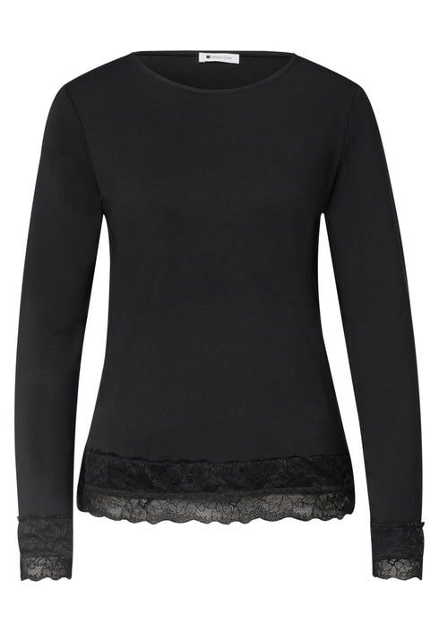 Street One - LTD QR basic shirt with lace cuff - 326162