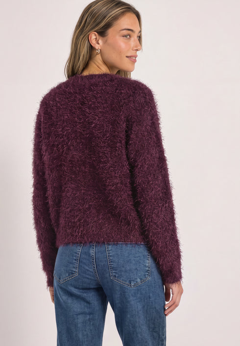 Street One - rounded neck fringe sweater - 304056