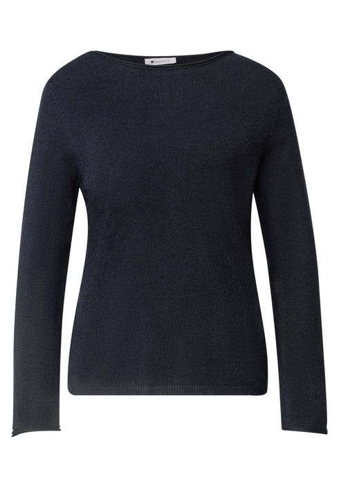 Street One - LTD QR rolled edge u-boat sweater - 303963