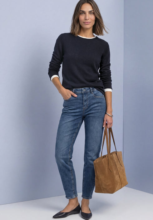 Street One - LTD QR rolled edge u-boat sweater - 303963