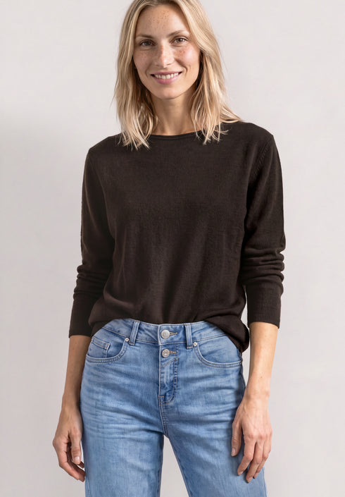 Street One - LTD QR rolled edge u-boat sweater - 303963