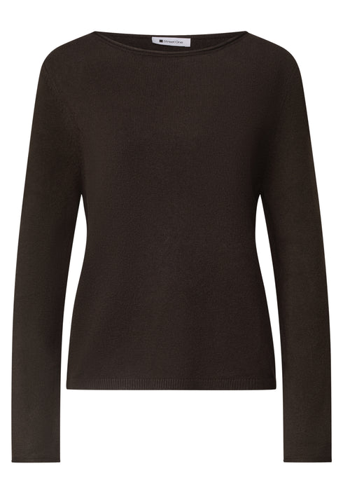 Street One - LTD QR rolled edge u-boat sweater - 303963