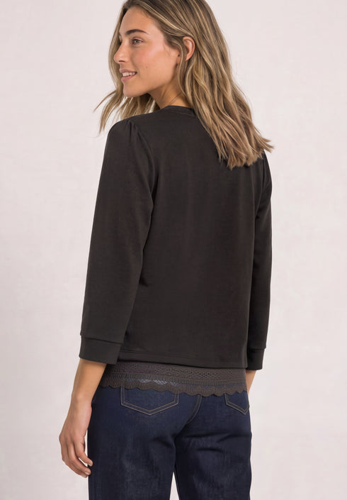 Street One - LTD QR Langarmshirt with lace bottom - 325841