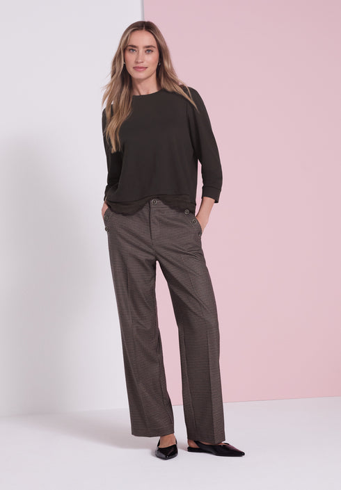 Street One - LTD QR Langarmshirt with lace bottom - 325841