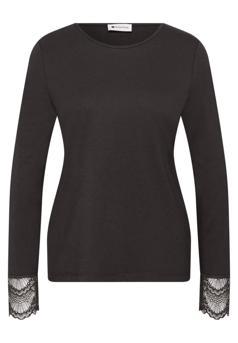 Street One - Shirt with lace at sleeves - 325998