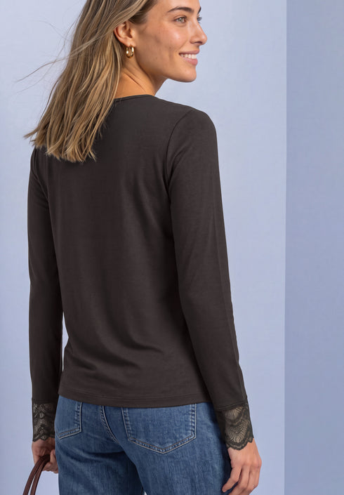 Street One - Shirt with lace at sleeves - 325998