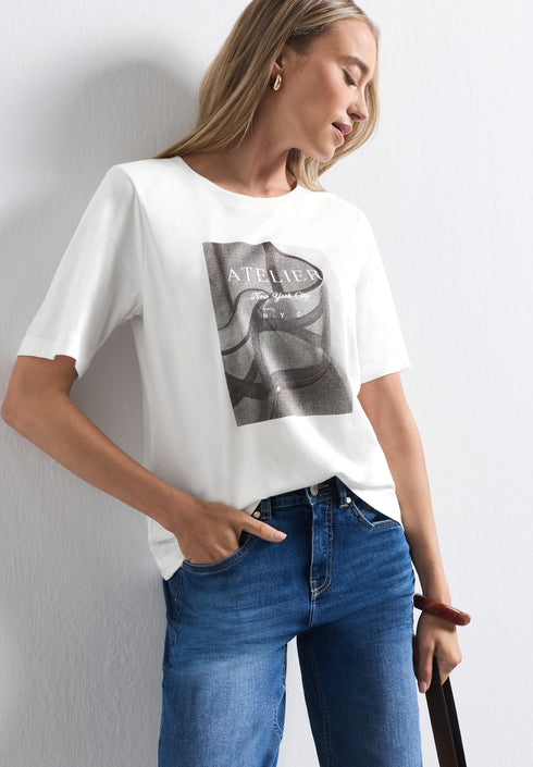 Street One - photo print shirt - 325718