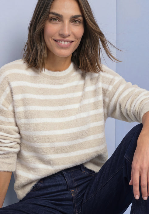 Street One - fluffy stripe sweater - 304157