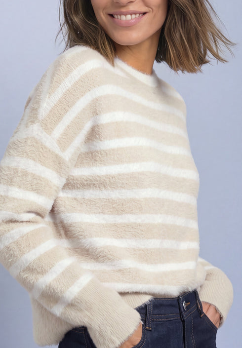 Street One - fluffy stripe sweater - 304157