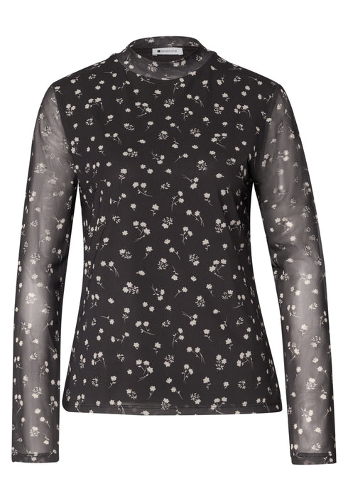 Street One - LTD QR printed mesh round neck - 325858