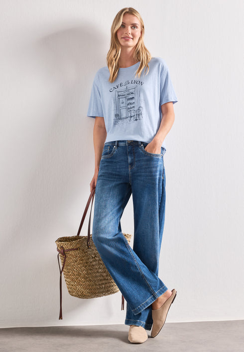 Street One - T-Shirt mit Rundhals und Frontprint - 325627