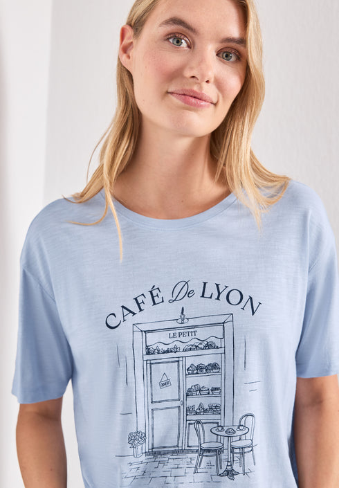 Street One - T-Shirt mit Rundhals und Frontprint - 325627
