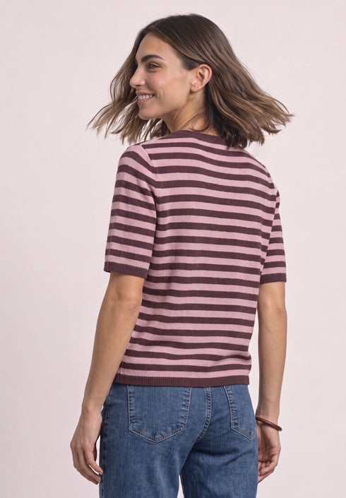 Street One - LTD QR cosy sweater with strip - 303876