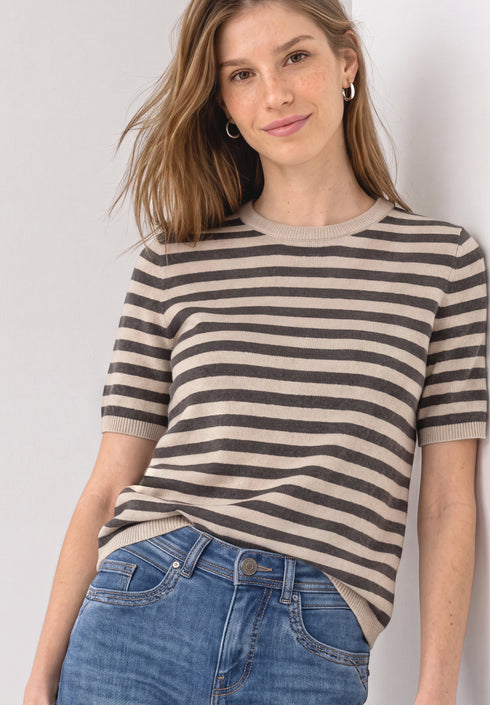 Street One - LTD QR cosy sweater with strip - 303876