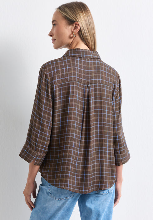 Street One - LTD QR check shirtcollar blouse - 346868