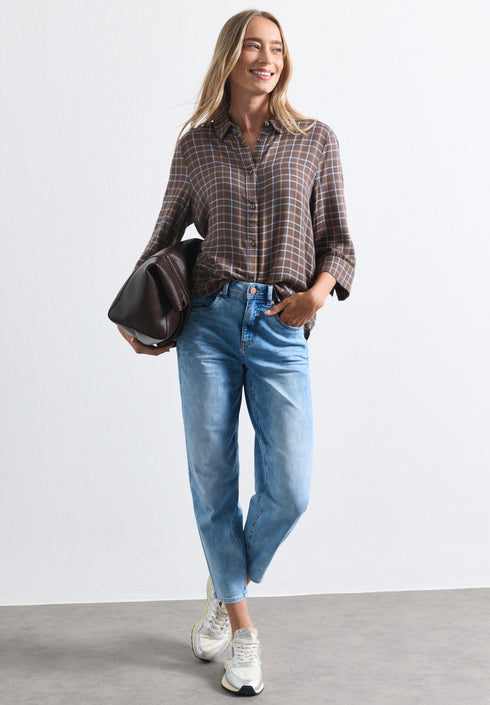 Street One - LTD QR check shirtcollar blouse - 346868
