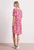 Street One Knielanges Kleid mit Split Neck und Print 144902