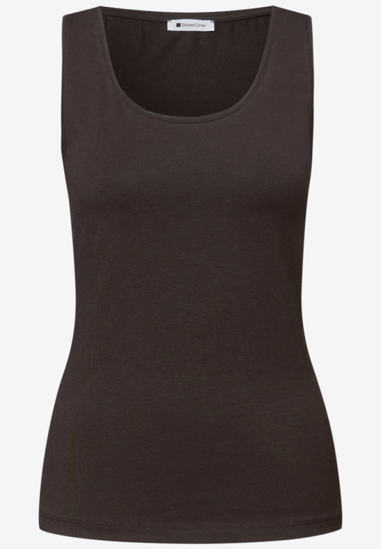 Street One Basic Top mit Rundhals in Unifarbe Style Anni