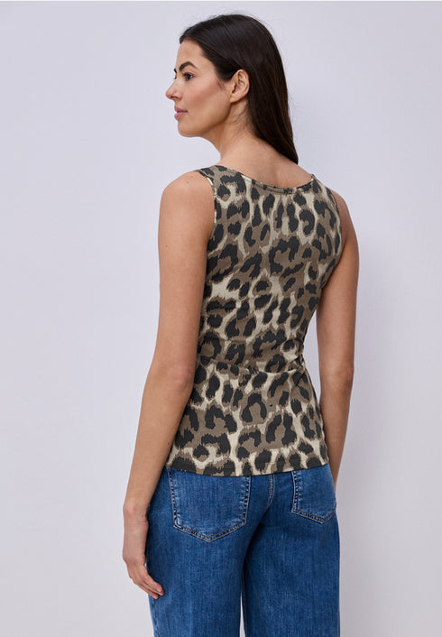 Street One Basic Top mit Rundhals im Leo-Muster