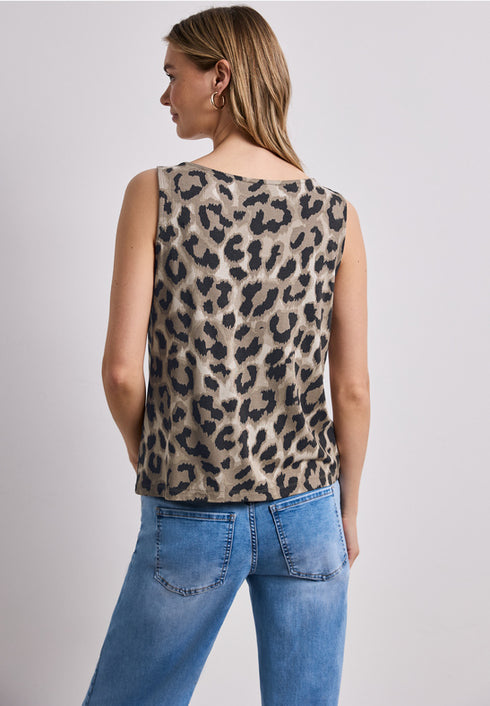 Street One Top mit Rundhals und Schulterdetail