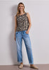 Street One Top mit Rundhals und Schulterdetail