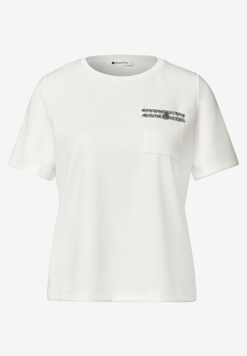 Street One - Shirt with deco tape at pocket - 325603
