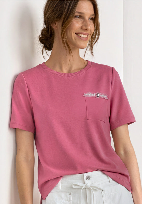 Street One - Shirt with deco tape at pocket - 325603