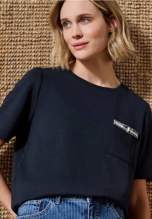 Street One - Shirt with deco tape at pocket - 325603