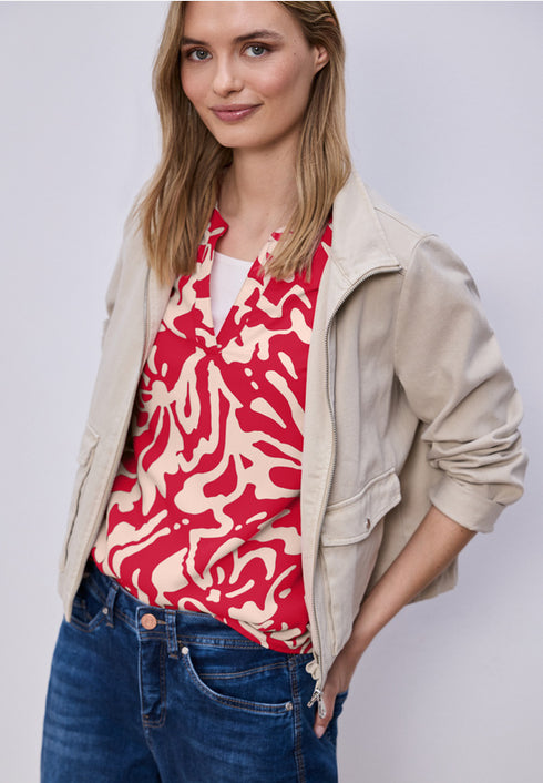 Street One kurzarm Bluse mit floralem Muster