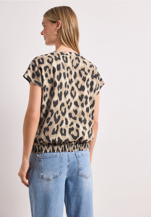 Street One Blusenshirt mit Split Neck und Smokdetail