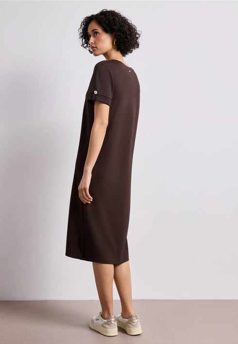 Street One Midi-Kleid mit Rundhals und Knöpfen