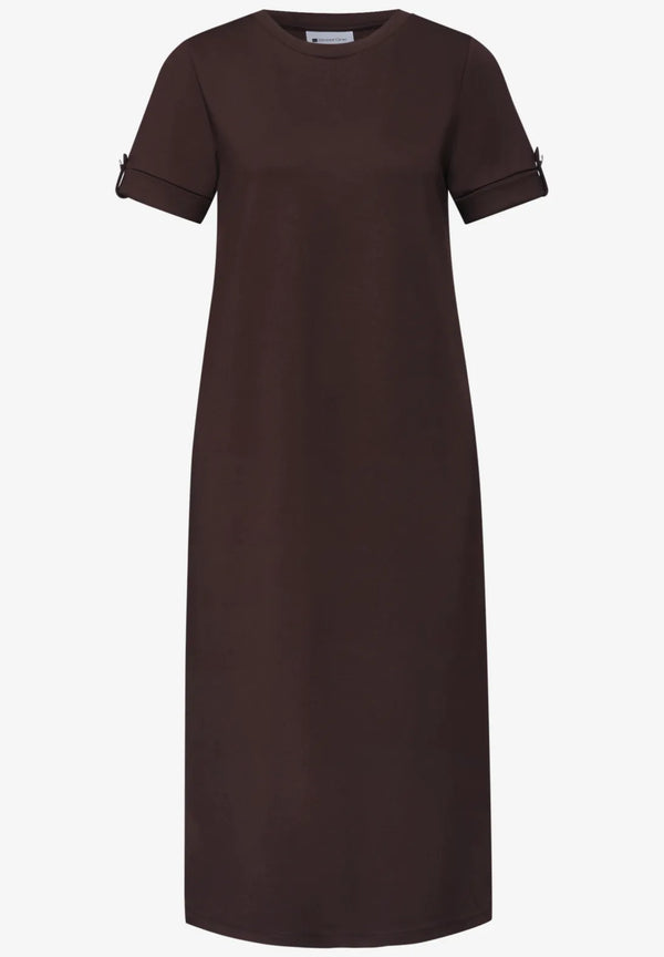 Street One Midi-Kleid mit Rundhals und Knöpfen