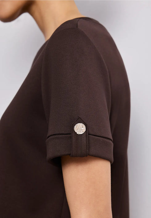 Street One Midi-Kleid mit Rundhals und Knöpfen